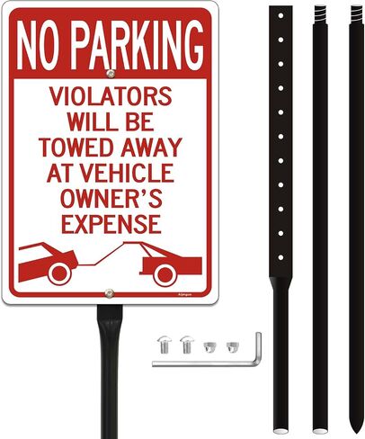 No Parking Signs,（2pack）Violators Will Be Towed Away Signs , 14 x 10 Inch Reflective No Parking Signs, Rust Free Aluminum, Easy to Install, Weather Resistant, UV Resistant, Water Resistant, Durable Ink in Saudi Arabia