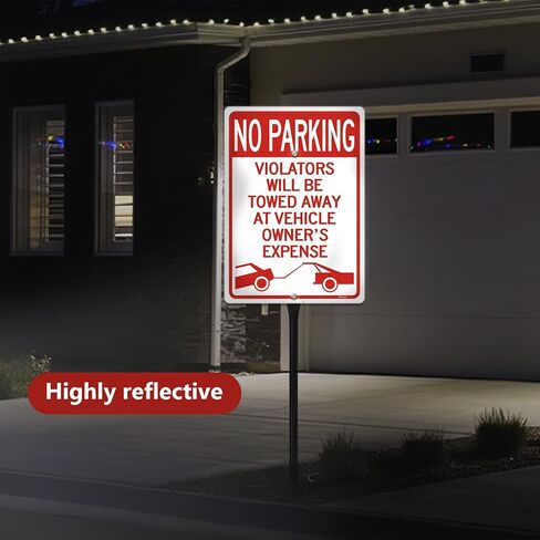 No Parking Signs,（2pack）Violators Will Be Towed Away Signs , 14 x 10 Inch Reflective No Parking Signs, Rust Free Aluminum, Easy to Install, Weather Resistant, UV Resistant, Water Resistant, Durable Ink in Saudi Arabia