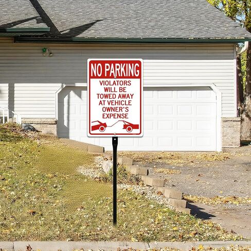 No Parking Signs,（2pack）Violators Will Be Towed Away Signs , 14 x 10 Inch Reflective No Parking Signs, Rust Free Aluminum, Easy to Install, Weather Resistant, UV Resistant, Water Resistant, Durable Ink in Saudi Arabia