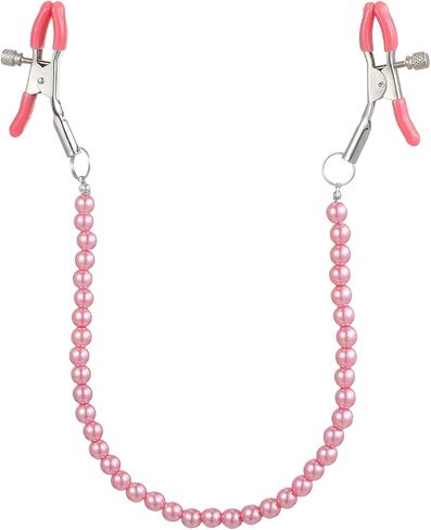 Pearl Body Chain Stainless Steel Adjustable Body Chain Non Piercing（Pink） in Saudi Arabia