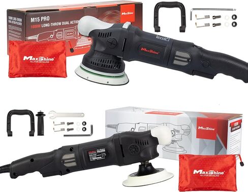 Maxshine M15 Pro/ M1000 Kit - Includes 2 Polishers: 1000W 5", 6-Speed, 5/16" (M15) & 5/8" (M1000) Threads - Auto Detailing Tool for Buffering, Paint Protection, Swirl & Scratch Repair, Glossy Shine in Saudi Arabia