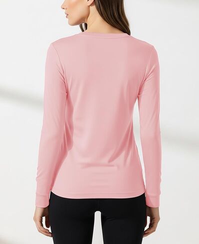 Womens Ultra Soft Long Sleeve Top | UV Sun Protection | Base Layer | All Season Performance V Neck Shirt | Multi Packs in Saudi Arabia