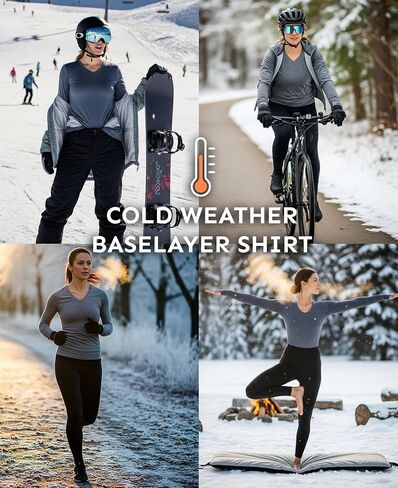 Womens Ultra Soft Long Sleeve Top | UV Sun Protection | Base Layer | All Season Performance V Neck Shirt | Multi Packs in Saudi Arabia