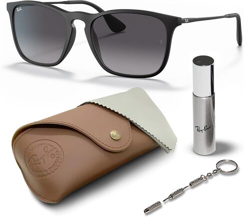Ray-Ban RB4187 CHRIS Square Shaped Sunglasses for Men & Women with Official RAYBAN Eyewear Kit in Saudi Arabia