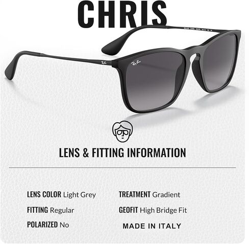 Ray-Ban RB4187 CHRIS Square Shaped Sunglasses for Men & Women with Official RAYBAN Eyewear Kit in Saudi Arabia