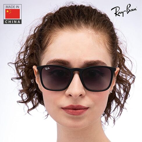 Ray-Ban RB4187 CHRIS Square Shaped Sunglasses for Men & Women with Official RAYBAN Eyewear Kit in Saudi Arabia