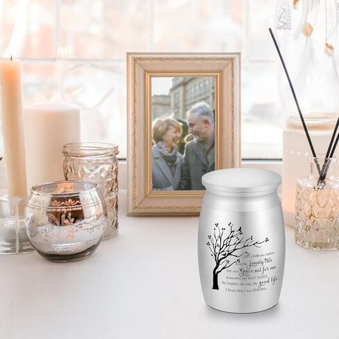 XIUDA Small Urns for Human Ashes Keepsake Tree of Life Aluminum Memorial Mini Cremation Urn for Women Men Decorative Funeral Urns in Saudi Arabia