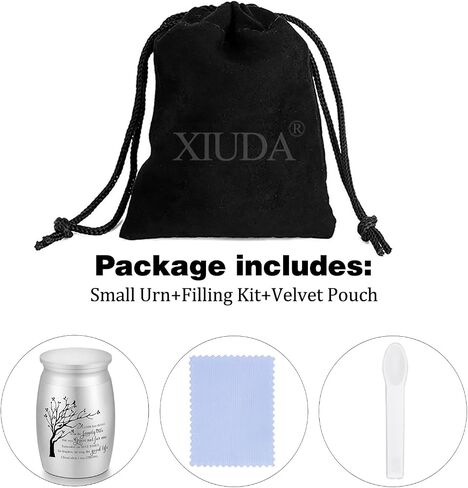 XIUDA Small Urns for Human Ashes Keepsake Tree of Life Aluminum Memorial Mini Cremation Urn for Women Men Decorative Funeral Urns in Saudi Arabia