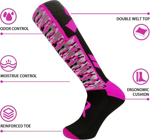2 Pairs Camo Breast Cancer Awareness Socks in Saudi Arabia