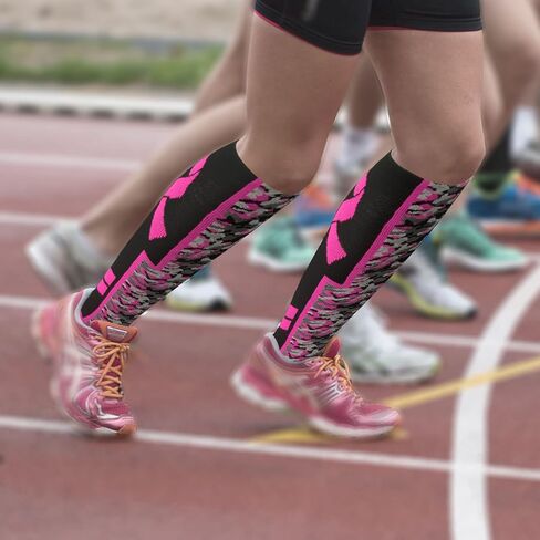 2 Pairs Camo Breast Cancer Awareness Socks in Saudi Arabia
