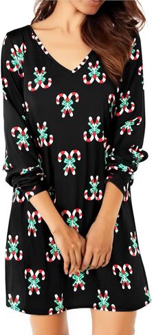 UNIQUEONE Women Dress Shirt Christmas Long Sleeve Tops Red Wine Glass Christmas Shirts V Neck Xmas Santa Hat Graphic in Kuwait