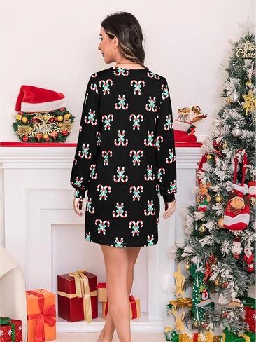 UNIQUEONE Women Dress Shirt Christmas Long Sleeve Tops Red Wine Glass Christmas Shirts V Neck Xmas Santa Hat Graphic in Kuwait