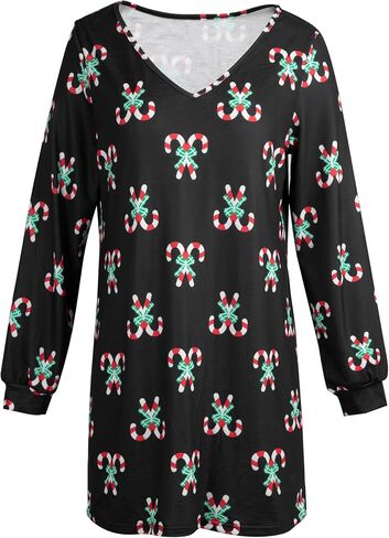 UNIQUEONE Women Dress Shirt Christmas Long Sleeve Tops Red Wine Glass Christmas Shirts V Neck Xmas Santa Hat Graphic in Kuwait
