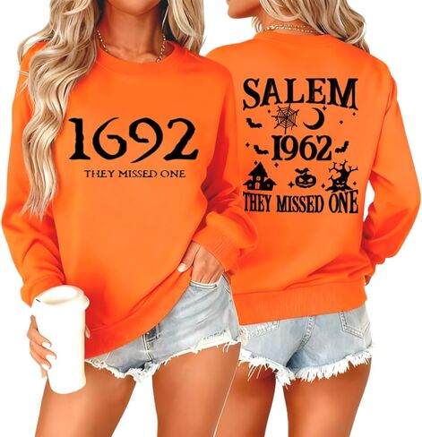 1692 They Missed One Sweatshirt Halloween Sweatshirts for Women Long Sleeve Spooky Season Shirt Pullover Sweater in Kuwait