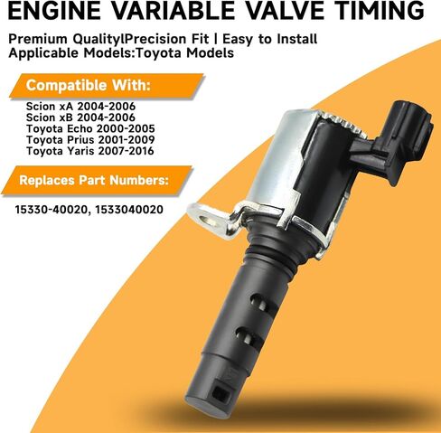 متغير صمام توقيت الملف اللولبي التحكم في الزيت VVT لـ 2004-2006 Scion xA xB 2000-2005 Toyota Echo 2001-2009 Prius 2007-2016 Yaris- متوافق مع أجزاء OEM 1533040020 in Kuwait