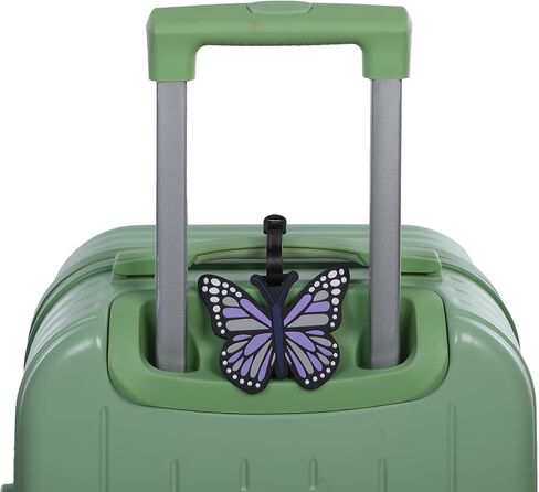 قطعتان من علامات الأمتعة على شكل فراشة من السيليكون المتين، علامات الأمتعة من السيليكون، معرفات لطيفة لحقائب السفر، ملصقات مخصصة لحقائب السفر مع أشرطة قابلة للتعديل in Kuwait