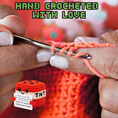 M.O.Q. Inspirational Red TNT Pixel Block Gamer Cosplay Birthday Gifts for Men Women Him Her Boy Girl - Positive Emotional Uplifting Support Small Funny Cute Handmade Crochet Friends in Saudi Arabia