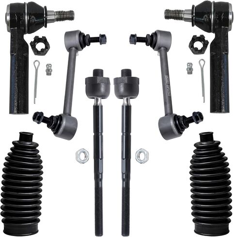 Detroit Axle - Front 8pc Suspension Kit for 2004-2005 Chevy Colorado GMC Canyon, 2006 Isuzu i-350, 2 Stabilizer Sway Bars 4 Inner Outer Tie Rod Ends 2 Boots Replacement in Saudi Arabia