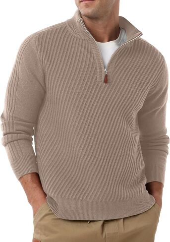 Sailwind Men's Quarter Zip Up Pullover Knit Twill Texture Sweater Casual Long Sleeve Sweaters in Saudi Arabia