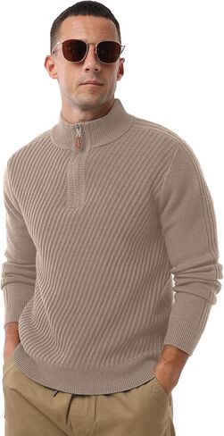 Sailwind Men's Quarter Zip Up Pullover Knit Twill Texture Sweater Casual Long Sleeve Sweaters in Saudi Arabia