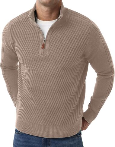 Sailwind Men's Quarter Zip Up Pullover Knit Twill Texture Sweater Casual Long Sleeve Sweaters in Saudi Arabia
