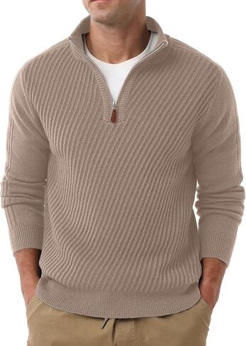 Sailwind Men's Quarter Zip Up Pullover Knit Twill Texture Sweater Casual Long Sleeve Sweaters in Saudi Arabia