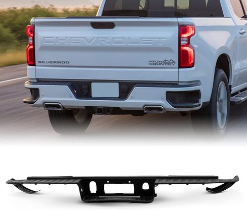AKKON - Fits 2014 2015 2016 2017 2018 2019 Chevy Silverado/GMC Sierra 1500 Black Plastic Rear Bumper Top Step Pad 78 Inch in Saudi Arabia