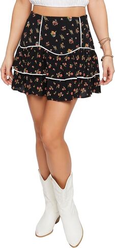 Forever 21 Womens Floral Print Tiered Mini Skirt in Saudi Arabia