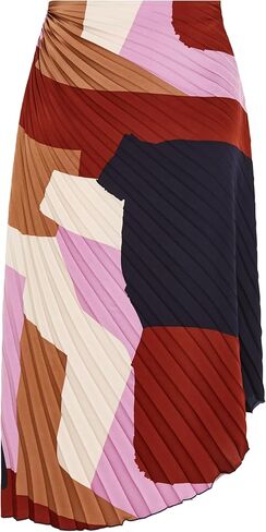 تنورة نسائية من City Chic بمقاس كبير من أمايا غير متماثلة ومطبوعة بطيات هارمونيكا in Kuwait