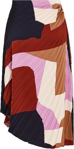 تنورة نسائية من City Chic بمقاس كبير من أمايا غير متماثلة ومطبوعة بطيات هارمونيكا in Kuwait