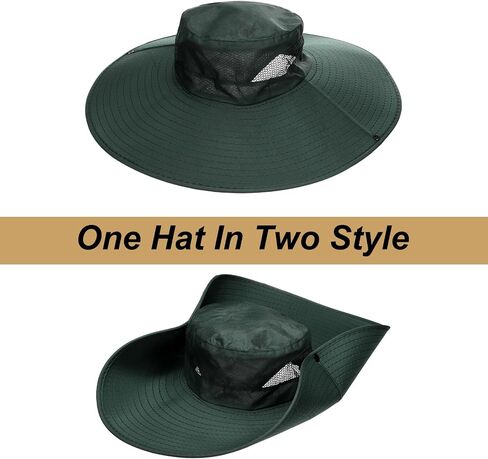 HARFINGTON Wide Brim Bucket Hat Polyester Sun Protection Hat Unisex Fishing Cap for Beach Hiking Garden Lawn Work Camping Outdoor, Dark Gray in Saudi Arabia