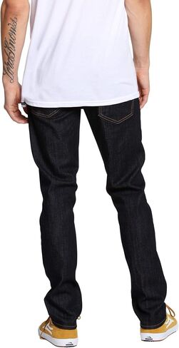 Volcom Men's Regular 2x4 Stretch Denim Jean, Black Out 1, 33W x 34L in Saudi Arabia
