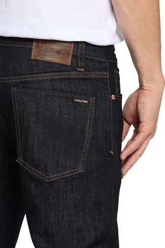 Volcom Men's Regular 2x4 Stretch Denim Jean, Black Out 1, 33W x 34L in Saudi Arabia