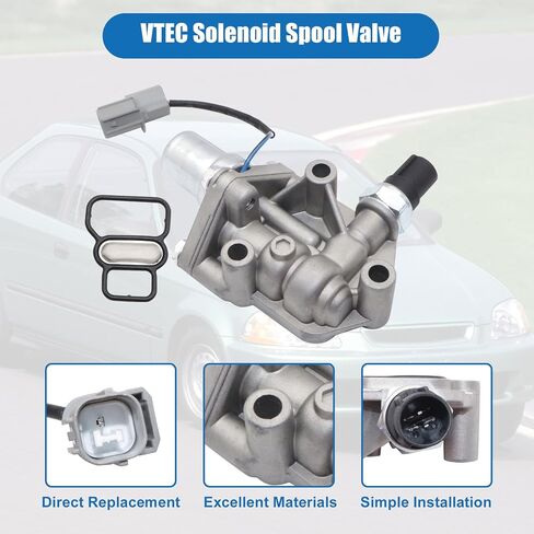 XQSMWF 15810-plr-a01 صمام بكرة الملف اللولبي VTEC مع حشية متوافق مع Honda Civic 1.7L 2001 2002 2003 2004 2005 استبدال 15810-PLR-A01 15810PLRA01 in Saudi Arabia