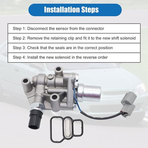 XQSMWF 15810-plr-a01 صمام بكرة الملف اللولبي VTEC مع حشية متوافق مع Honda Civic 1.7L 2001 2002 2003 2004 2005 استبدال 15810-PLR-A01 15810PLRA01 in Saudi Arabia