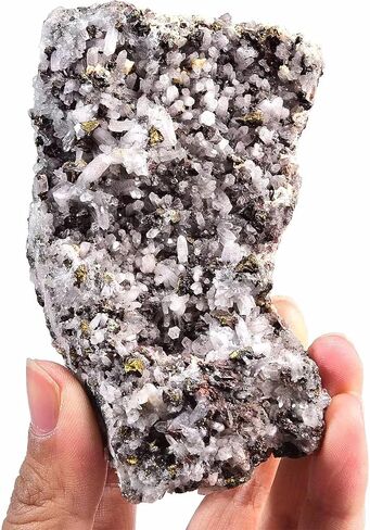 Natural Chalcopyrite Rock Specimens Symbiosis Red Crystal Quartz Rough Mineral Stone Collection Crystal Gifts 0.4-0.6 Pound in Kuwait