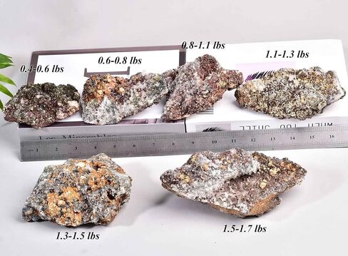 Natural Chalcopyrite Rock Specimens Symbiosis Red Crystal Quartz Rough Mineral Stone Collection Crystal Gifts 0.4-0.6 Pound in Kuwait