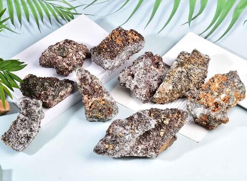 Natural Chalcopyrite Rock Specimens Symbiosis Red Crystal Quartz Rough Mineral Stone Collection Crystal Gifts 0.4-0.6 Pound in Kuwait