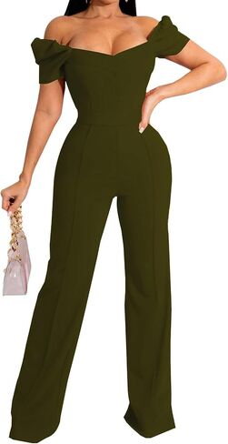 بذلة نسائية صيفية أنيقة بأكمام قصيرة وطويلة وواسعة الساق، ملابس أنيقة للحفلات in Kuwait