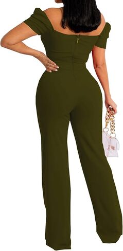 بذلة نسائية صيفية أنيقة بأكمام قصيرة وطويلة وواسعة الساق، ملابس أنيقة للحفلات in Kuwait