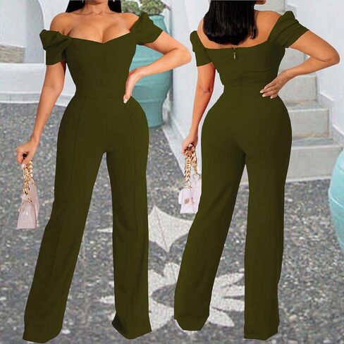 بذلة نسائية صيفية أنيقة بأكمام قصيرة وطويلة وواسعة الساق، ملابس أنيقة للحفلات in Kuwait