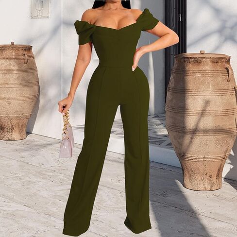 بذلة نسائية صيفية أنيقة بأكمام قصيرة وطويلة وواسعة الساق، ملابس أنيقة للحفلات in Kuwait