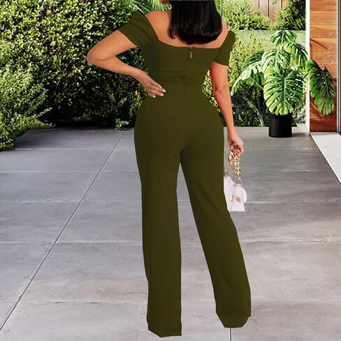 بذلة نسائية صيفية أنيقة بأكمام قصيرة وطويلة وواسعة الساق، ملابس أنيقة للحفلات in Kuwait