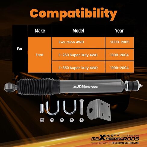 مثبت التوجيه maxpeedingrods لسيارة Ford F250 F350 Super Duty 4WD 1999-2004 لسيارة Ford Excursion 4WD 2000-2005, G1 نسخة مطورة in Saudi Arabia