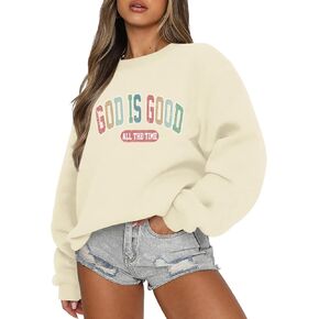 God Is Good Sweatshirt Christian Sweatshirts for Women Oversized Jesus Faith Shirts Inspirational Bible Verse Pullover in Saudi Arabia