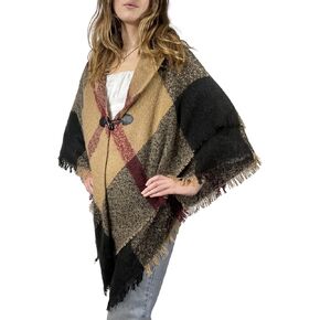 Modena Women's Winter Poncho Cape Blanket Shawl Wrap Cardigan with Toggle Button Closure in Saudi Arabia