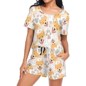 Laprad Women's Pajama Set Soft Short Sleeve 2 Piece Lounge Sleepwear Pjs Sets with Pockets in Saudi Arabia