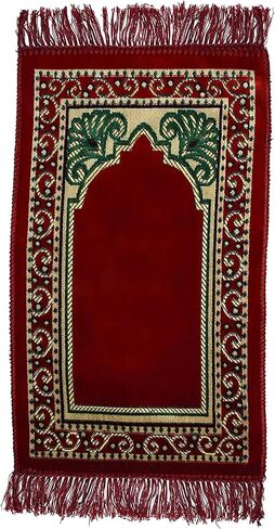 (Red) Childrens Muslim Prayer Carpet Rug Mat Islamic Salat Small Kids Sajda Janamaz Rugs Sajadah Namaz Sajjadah Small Child Toddler Mosque Mini Praying Gebetsteppich Musallah Salah Ramadan in Saudi Arabia