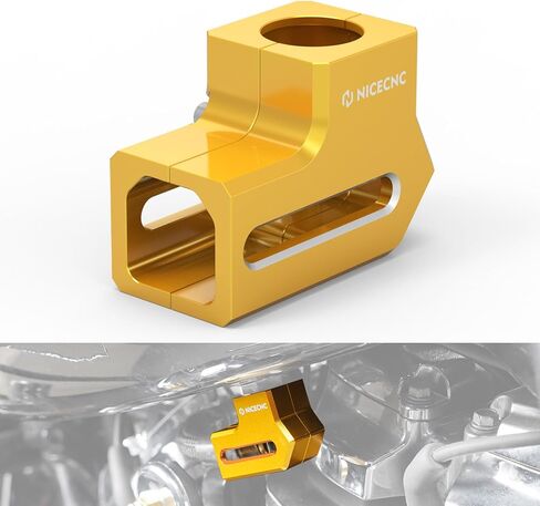 NICECNC Orange Fuel Line Fitting Cover Aluminum CNC Tubing Trim Cover Compatible with Harley Electra Glide Police FLHTP 2018-2020, Street Glide Special FLHXS 2017-2023, See Fitments in Saudi Arabia