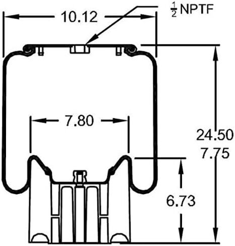 قطعتان من حقيبة زنبركية الهواء TORQUE لشاحنات Peterbilt وKenworth لاستبدال Firestone 8864، W01-358-8864، Peterbilt C81-1013، C811013، Goodyear 1R12-1097 (2 × TR8864_02_) in Saudi Arabia